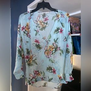 Zara Sheer Baby Blue Top Size XS